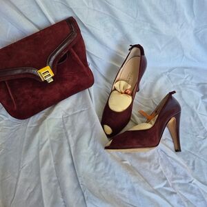 Bruno Magli Brown Heels And Bag